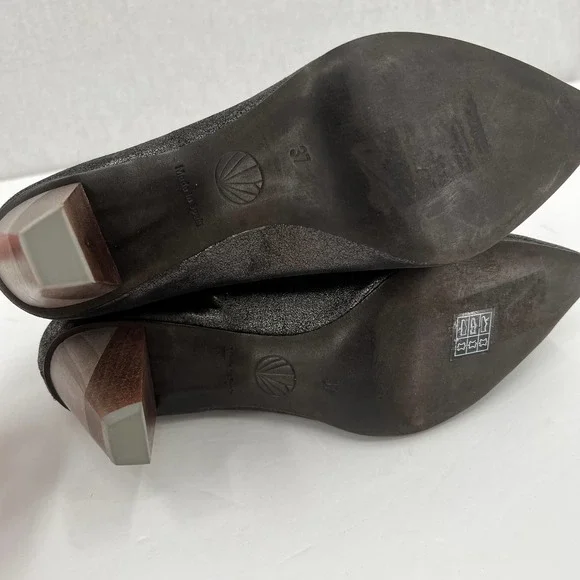 COCLICO Shoes Womens 37 Gray Metallic Juno Boot Stretch Anthracite Scrunch - Picture 9 of 12